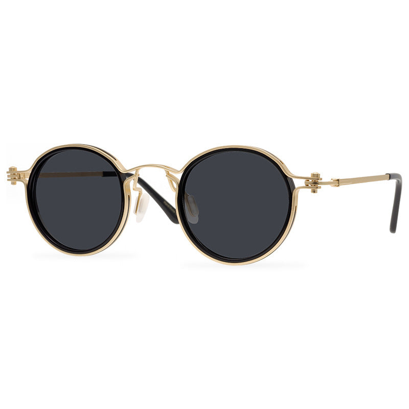 European And American Round Small Frame Trendy Sunglasses Wholesale TAC Polarized Sunshade Personalized Street Shot All-Match Sunglasses - eyeshions