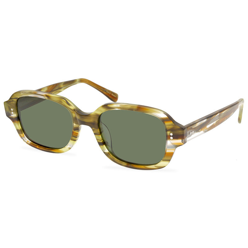 Personalized Square Polarized Full-Frame Material Sun Glasses Fashion Retro Sunglasses For Men And Women - eyeshions