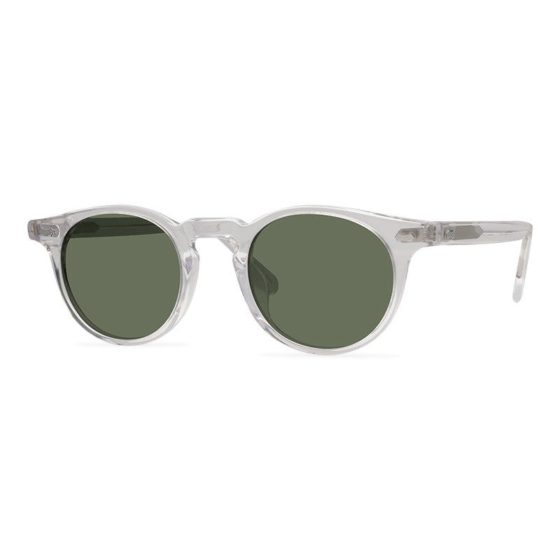 Fashion New Rivets Sunglasses Retro Stylish Polarized UV400 Sunglasses Internet Influencer Street Snap Round Frame Sun Glasses - eyeshions