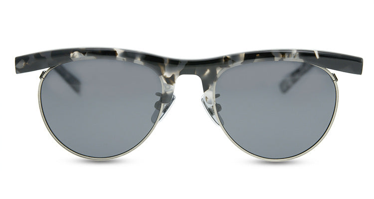 American Fashion Brand New York Designer Model Flat Eyebrow Plate With Metal Optical Frame Old Half Frame Eyebrow Frame - eyeshions