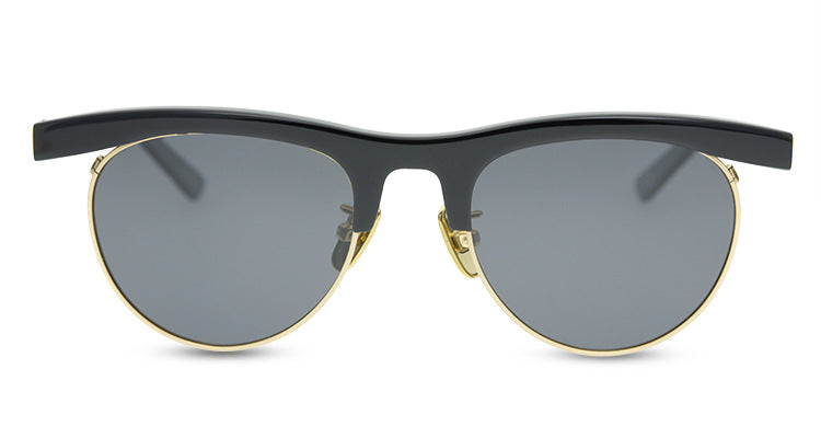 American Fashion Brand New York Designer Model Flat Eyebrow Plate With Metal Optical Frame Old Half Frame Eyebrow Frame - eyeshions