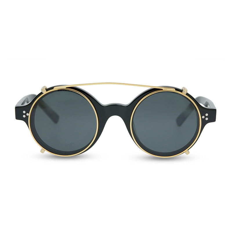 Exclusive For Cross-Border New Sunglasses Men'S Retro Round Sunglasses Women'S Outdoor Leisure Glasses Polarized Sunglasses - eyeshions