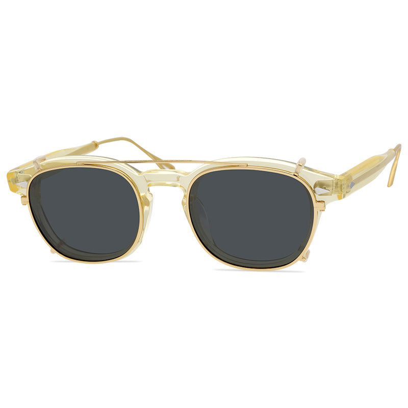 LEMTOSH-TTCLIP Men'S And Women'S Retro Fashion Polarized Sunglasses Acetate Frames Multi-Purpose Combination Frame Set - eyeshions