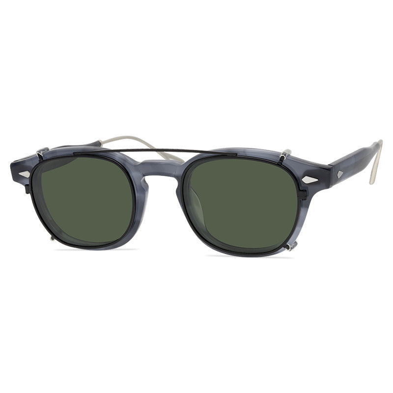 LEMTOSH-TTCLIP Men'S And Women'S Retro Fashion Polarized Sunglasses Acetate Frames Multi-Purpose Combination Frame Set - eyeshions