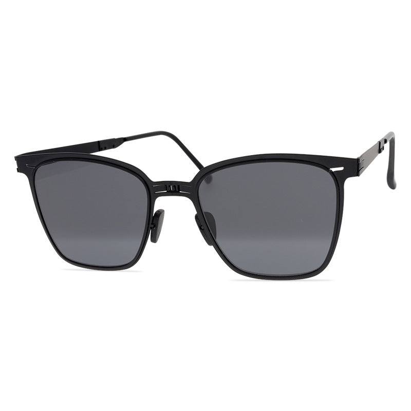 Personalized Minority Sunglasses Designer Model Foldable Metal Sunglasses Lightweight Portable Trendy Sunglasses For Men - eyeshions