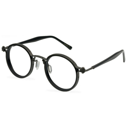 Small Retro Pure Titanium Plate Glasses Round Frame Handmade Glasses Frame Steampunk Flight Machinery Model - eyeshions