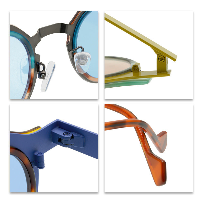 Special Multicolor Oval Sunglasses Striped Glasses Neutral Sunglasses Hip Hop Niche Street Style Sun Glasses - eyeshions