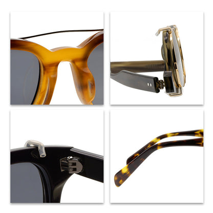 CELLULOSE ACETATE Sunglasses CLIPON Plate Washer Sunglasses Sunglasses ADSR - eyeshions