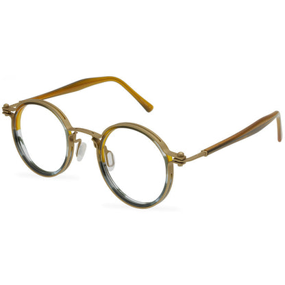Small Retro Pure Titanium Plate Glasses Round Frame Handmade Glasses Frame Steampunk Flight Machinery Model - eyeshions