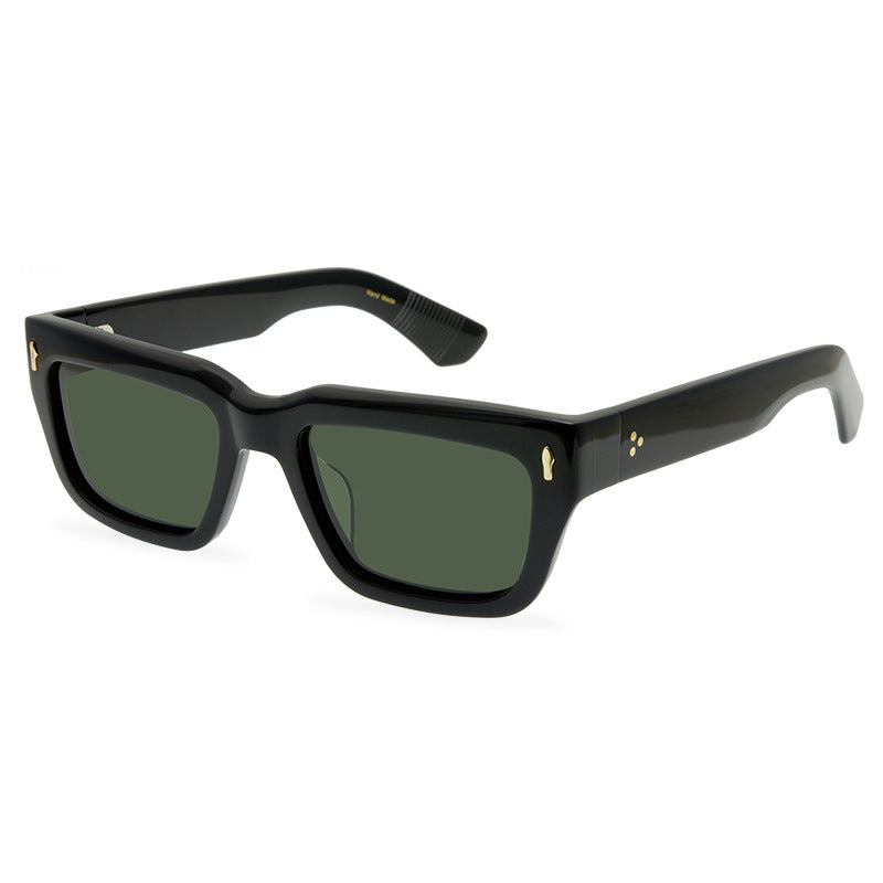 Retro Square Sun Glasses Thick Plate Unisex Glasses Full Rim Frame Sunglasses Trendy All-Match - eyeshions
