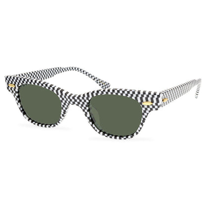 Personality Novel Unique Plate Black And White Plaid Red And White Plaid Texture Sunglasses Designer Polarized Sunglasses New - eyeshions
