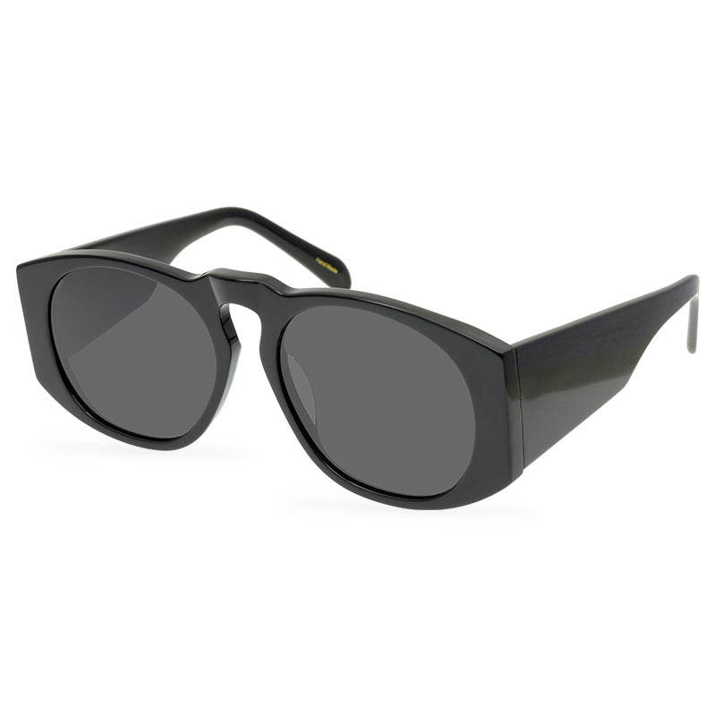 European And American Green Large Frame Sunglasses Women'S Plate Polarized High Quality Thick Frame Sunglasses Men'S Personality Fashion Wear - eyeshions