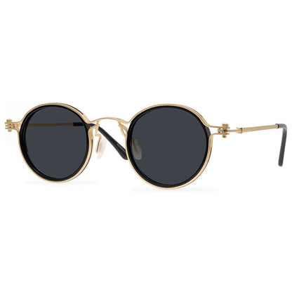 European And American Round Small Frame Trendy Sunglasses Wholesale TAC Polarized Sunshade Personalized Street Shot All-Match Sunglasses - eyeshions