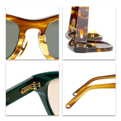 Fashion Personality Retro Large Frame Glasses Japanese Design Sunglasses Nylon Lens Suitable For Men And Women - eyeshions