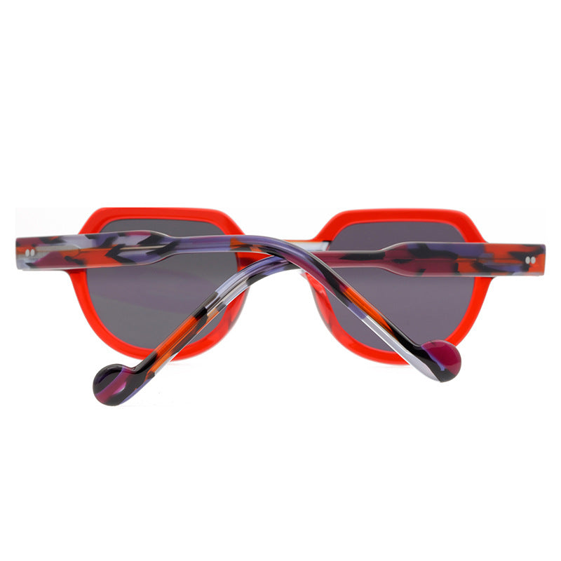 Hipster Mogul Street Shot Sunglasses Traditional Hand-Stitching Craft Plate Design Niche Retro Artistic Sunglasses - eyeshions