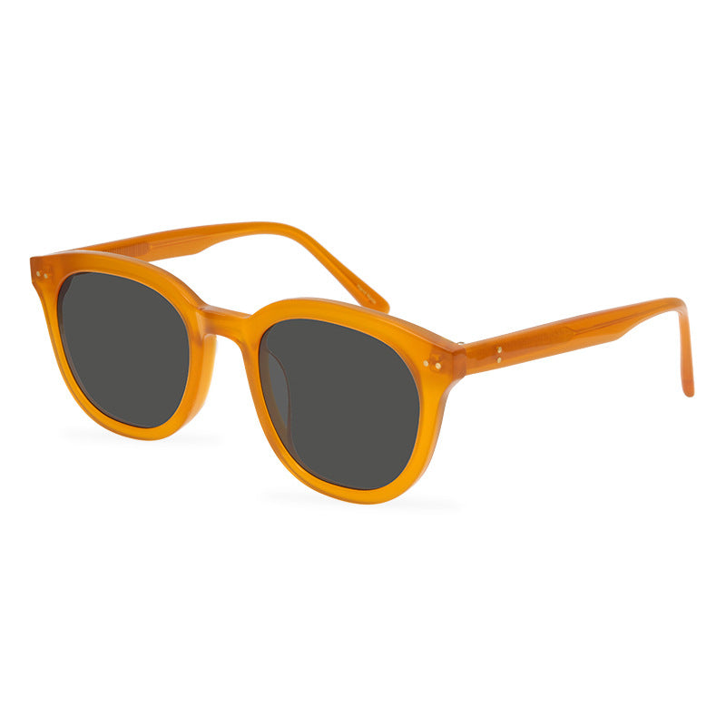 New Trendy Jennie Same Style Small Face Lang Orange Vintage Sunglasses Men'S Mesh Red And Black Sunglasses For Women - eyeshions