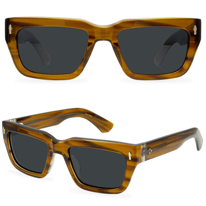 Retro Square Sun Glasses Thick Plate Unisex Glasses Full Rim Frame Sunglasses Trendy All-Match - eyeshions