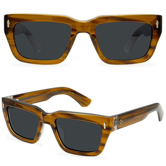 Retro Square Sun Glasses Thick Plate Unisex Glasses Full Rim Frame Sunglasses Trendy All-Match - eyeshions