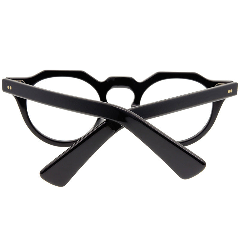 Trendy High Quality Thickened Acetate Fiber Glasses Frame Polygonal Flat Eyeglass Frame Fashionable Candy Color Splice - eyeshions
