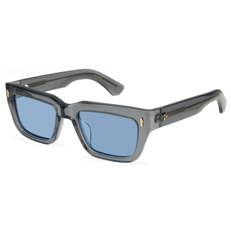 Retro Square Sun Glasses Thick Plate Unisex Glasses Full Rim Frame Sunglasses Trendy All-Match - eyeshions