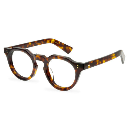 Trendy High Quality Thickened Acetate Fiber Glasses Frame Polygonal Flat Eyeglass Frame Fashionable Candy Color Splice - eyeshions