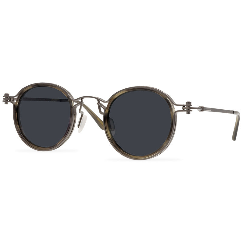 European And American Round Small Frame Trendy Sunglasses Wholesale TAC Polarized Sunshade Personalized Street Shot All-Match Sunglasses - eyeshions