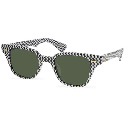 2022 Spring New Unique Black And White Plaid Red And White Plaid Texture Acetate Frame Sunglasses New Designer Polarized Sunglasses - eyeshions