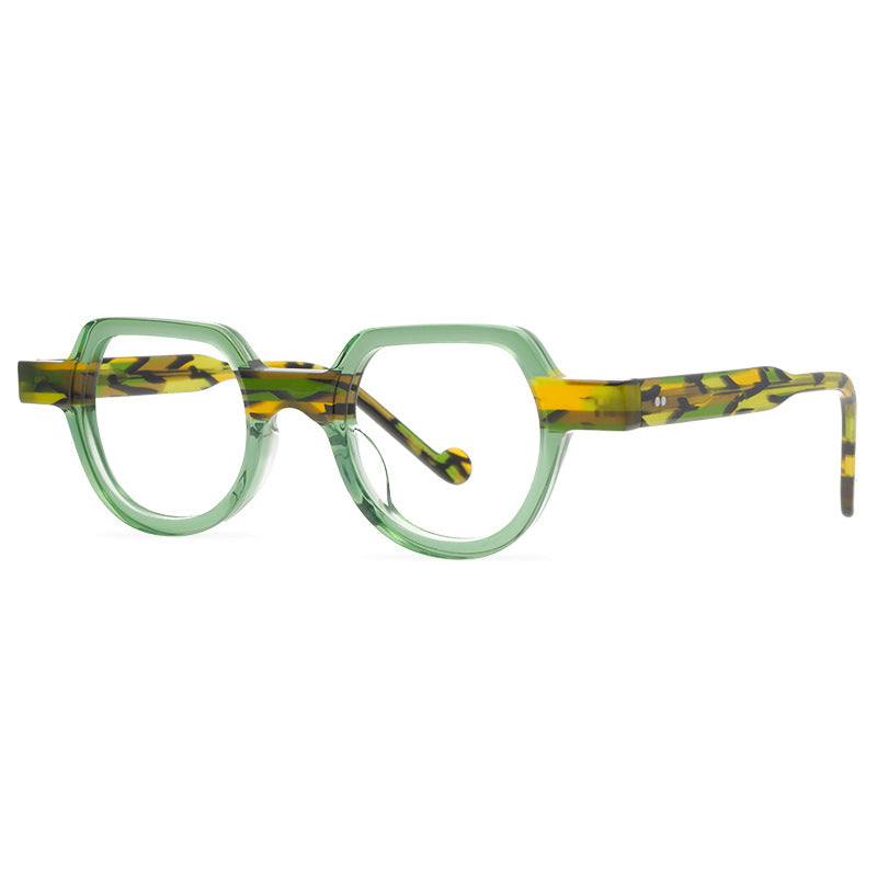 Handmade Brand Eyeglass Frame In Shenzhen, Double Color Panel Frame, Fashionable Peach Heart Design, Transparent Candy Color - eyeshions