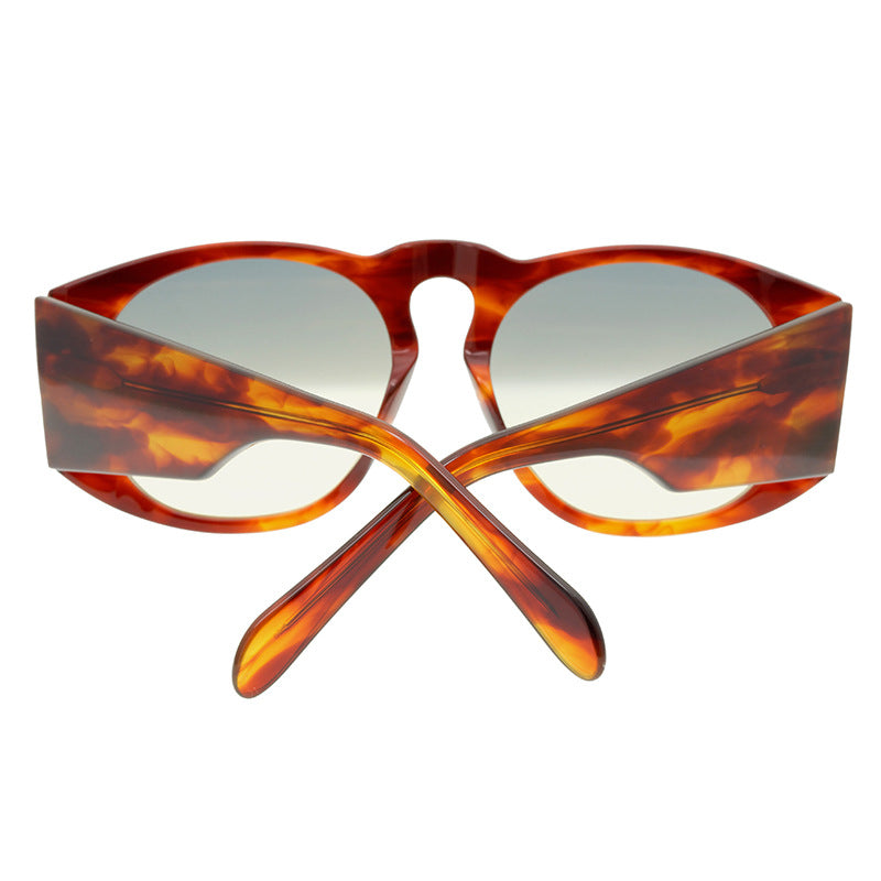 European And American Green Large Frame Sunglasses Women'S Plate Polarized High Quality Thick Frame Sunglasses Men'S Personality Fashion Wear - eyeshions