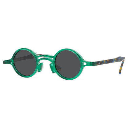Retro Small Frame Plate Glasses Design Sense Handmade Sunglasses Polarized UV Protection Sun Glasses - eyeshions