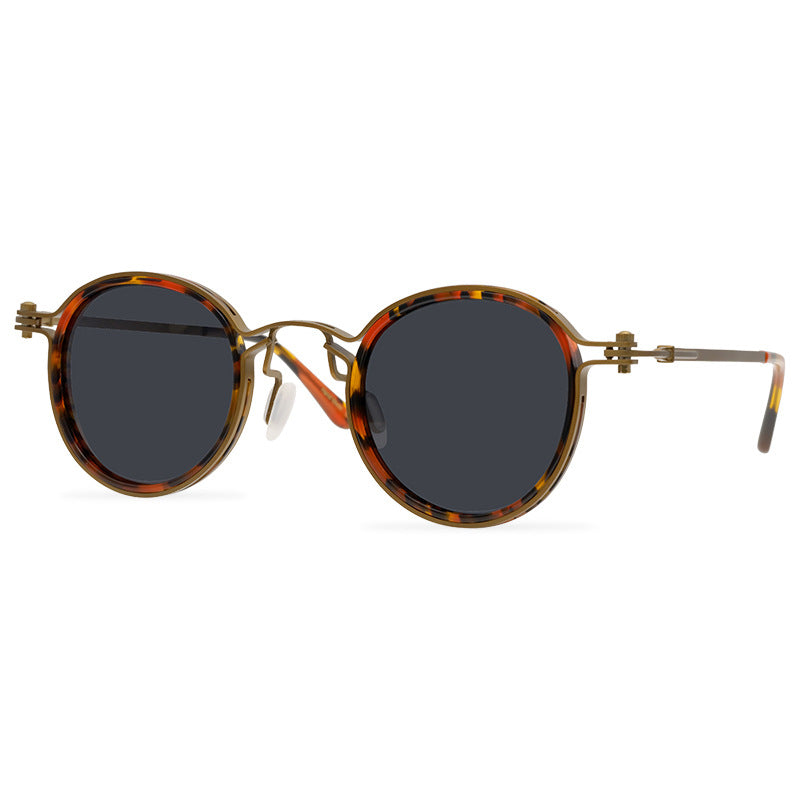 European And American Round Small Frame Trendy Sunglasses Wholesale TAC Polarized Sunshade Personalized Street Shot All-Match Sunglasses - eyeshions
