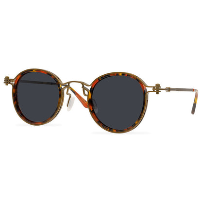 European And American Round Small Frame Trendy Sunglasses Wholesale TAC Polarized Sunshade Personalized Street Shot All-Match Sunglasses - eyeshions