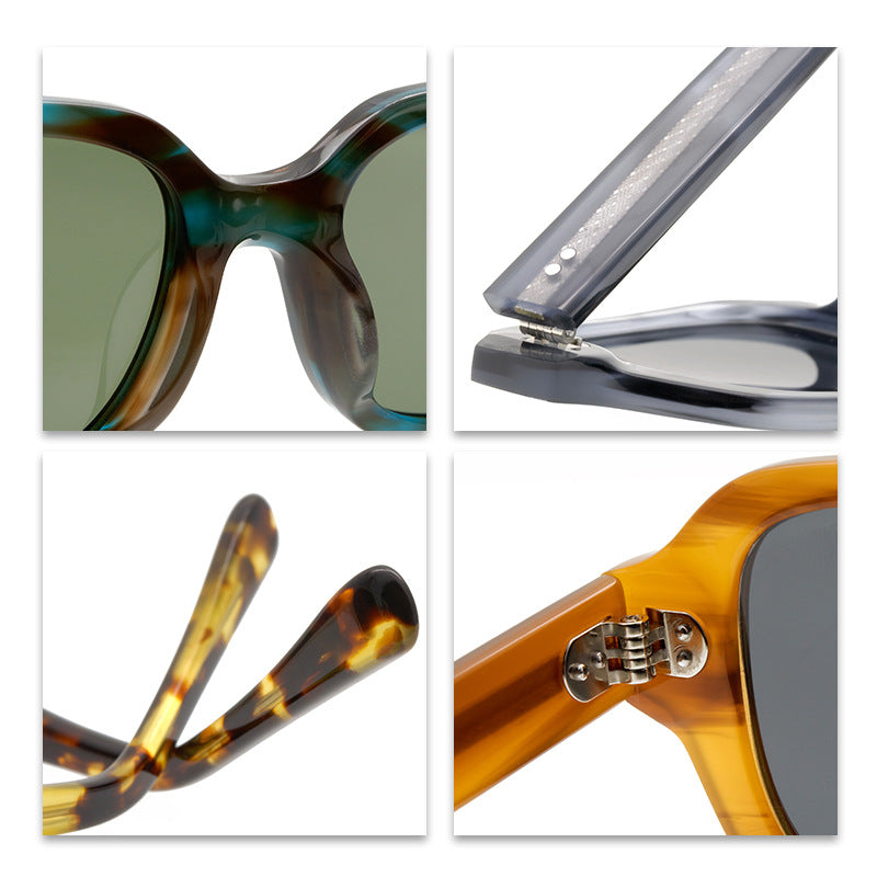 Personalized Square Polarized Full-Frame Material Sun Glasses Fashion Retro Sunglasses For Men And Women - eyeshions