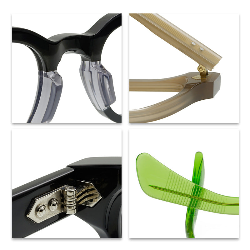 Small Retro Plate Full Frame Box Glasses Personalized Neutral Trend Versatile Optical Frame - eyeshions