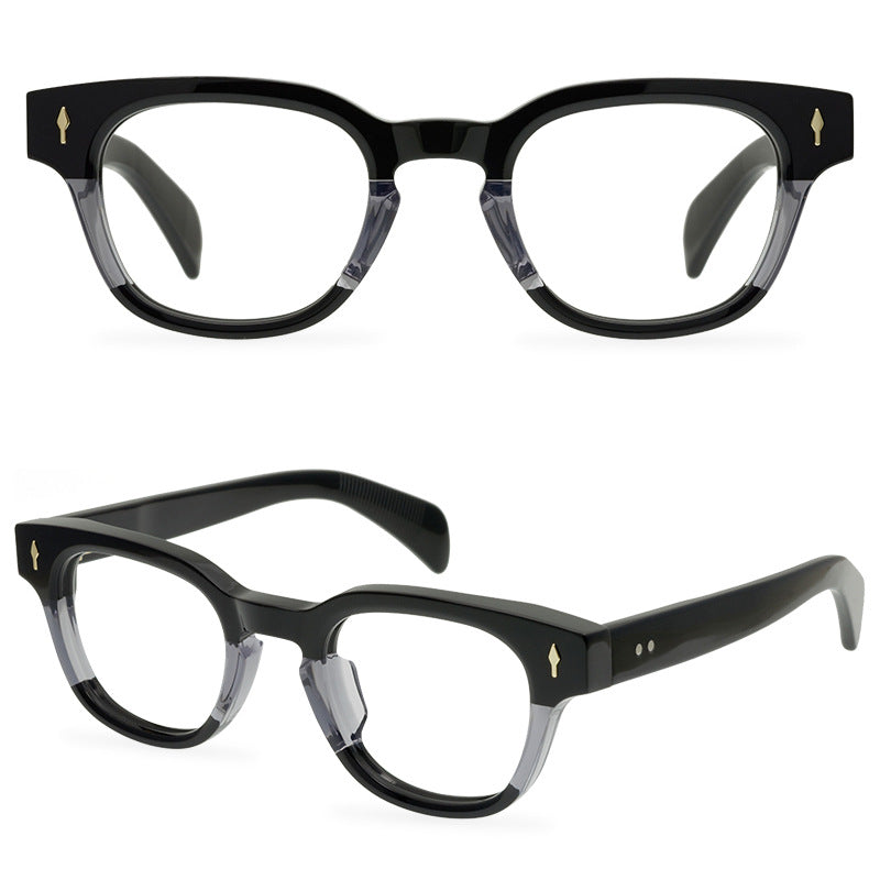 Small Retro Plate Full Frame Box Glasses Personalized Neutral Trend Versatile Optical Frame - eyeshions