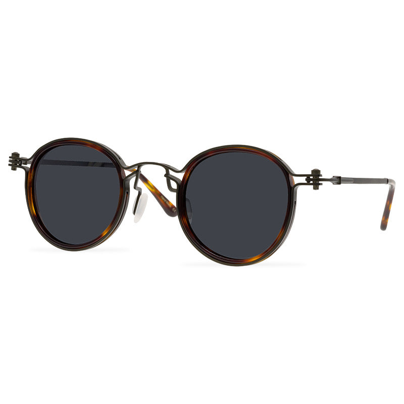 European And American Round Small Frame Trendy Sunglasses Wholesale TAC Polarized Sunshade Personalized Street Shot All-Match Sunglasses - eyeshions