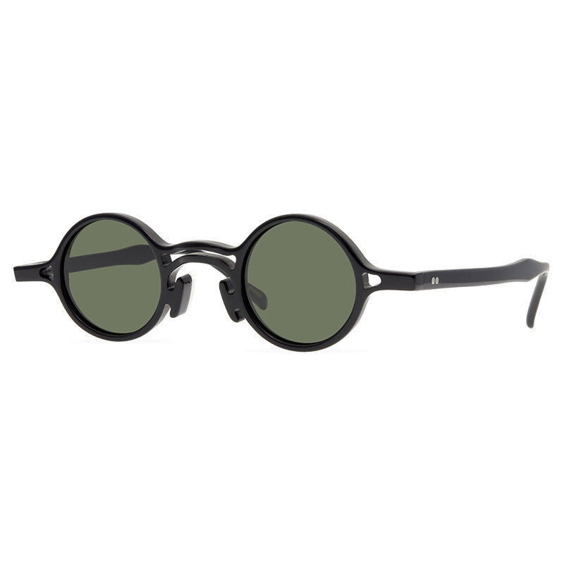Retro Small Frame Plate Glasses Design Sense Handmade Sunglasses Polarized UV Protection Sun Glasses - eyeshions