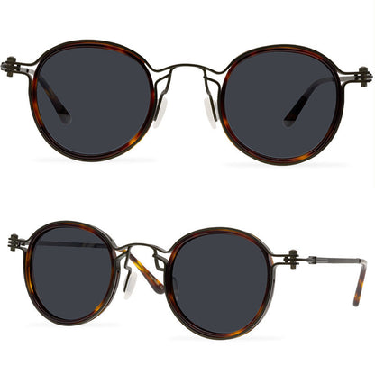 European And American Round Small Frame Trendy Sunglasses Wholesale TAC Polarized Sunshade Personalized Street Shot All-Match Sunglasses - eyeshions