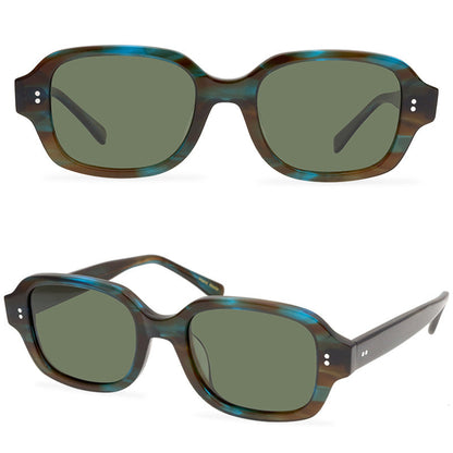 Personalized Square Polarized Full-Frame Material Sun Glasses Fashion Retro Sunglasses For Men And Women - eyeshions