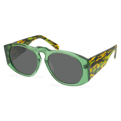 European And American Green Large Frame Sunglasses Women'S Plate Polarized High Quality Thick Frame Sunglasses Men'S Personality Fashion Wear - eyeshions