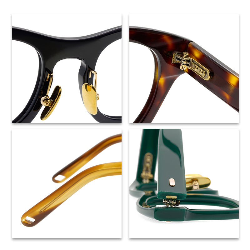 Fashionable Retro Personalized Design, Large Frame Glasses, Plate Frames, Suitable For Men And Women, Versatile Eyewear Items - eyeshions