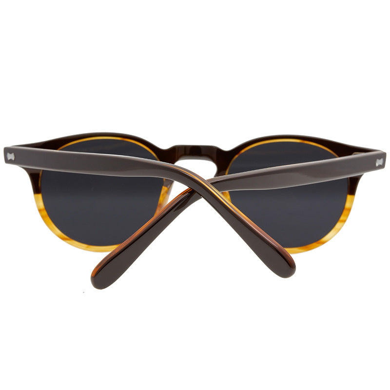 Fashion New Rivets Sunglasses Retro Stylish Polarized UV400 Sunglasses Internet Influencer Street Snap Round Frame Sun Glasses - eyeshions