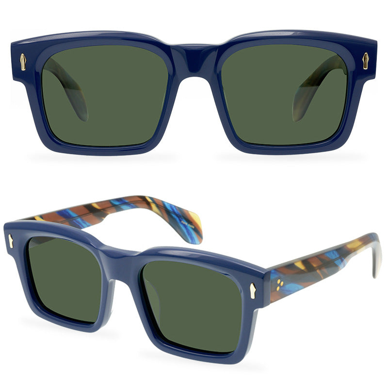 Fashion Brand Sunglasses Men'S Thick Frame Heavy Sense Sunglasses JACQUES MARIE MAGE Sunglasses - eyeshions