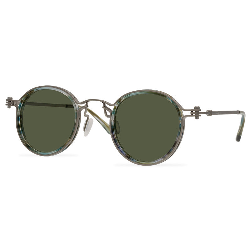 European And American Round Small Frame Trendy Sunglasses Wholesale TAC Polarized Sunshade Personalized Street Shot All-Match Sunglasses - eyeshions
