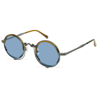 New Men'S Round Retro Polarized Sunglasses Artistic Republic Of China Style Glasses Women'S Full Rim Frame Sunglasses Fashion - eyeshions
