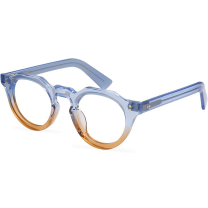 Trendy High Quality Thickened Acetate Fiber Glasses Frame Polygonal Flat Eyeglass Frame Fashionable Candy Color Splice - eyeshions