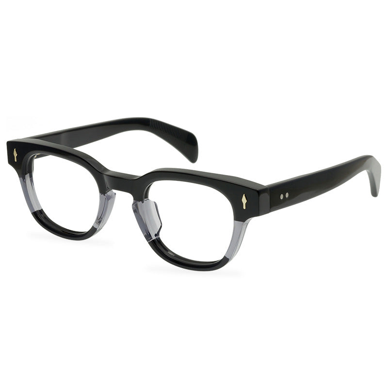 Small Retro Plate Full Frame Box Glasses Personalized Neutral Trend Versatile Optical Frame - eyeshions