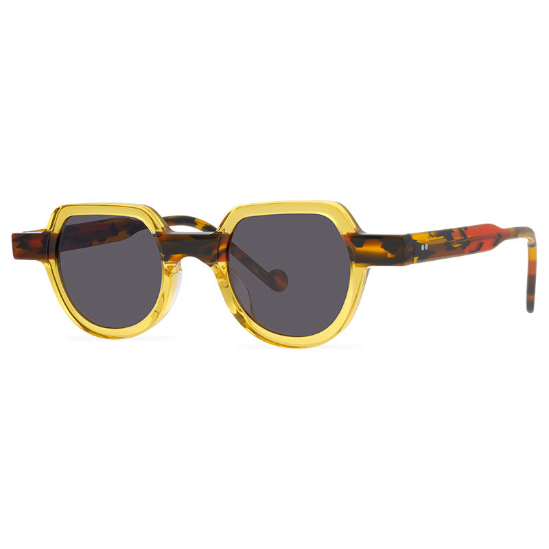 Hipster Mogul Street Shot Sunglasses Traditional Hand-Stitching Craft Plate Design Niche Retro Artistic Sunglasses - eyeshions