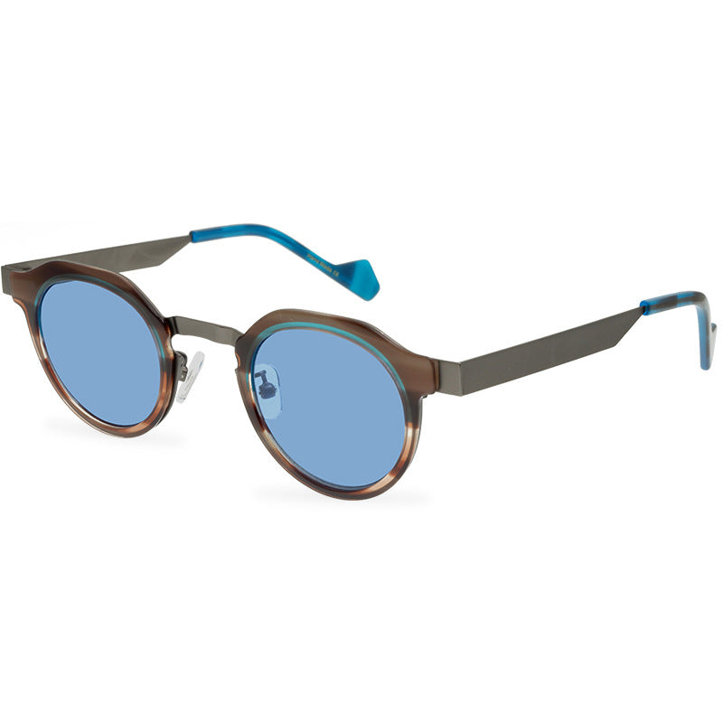 Special Multicolor Oval Sunglasses Striped Glasses Neutral Sunglasses Hip Hop Niche Street Style Sun Glasses - eyeshions