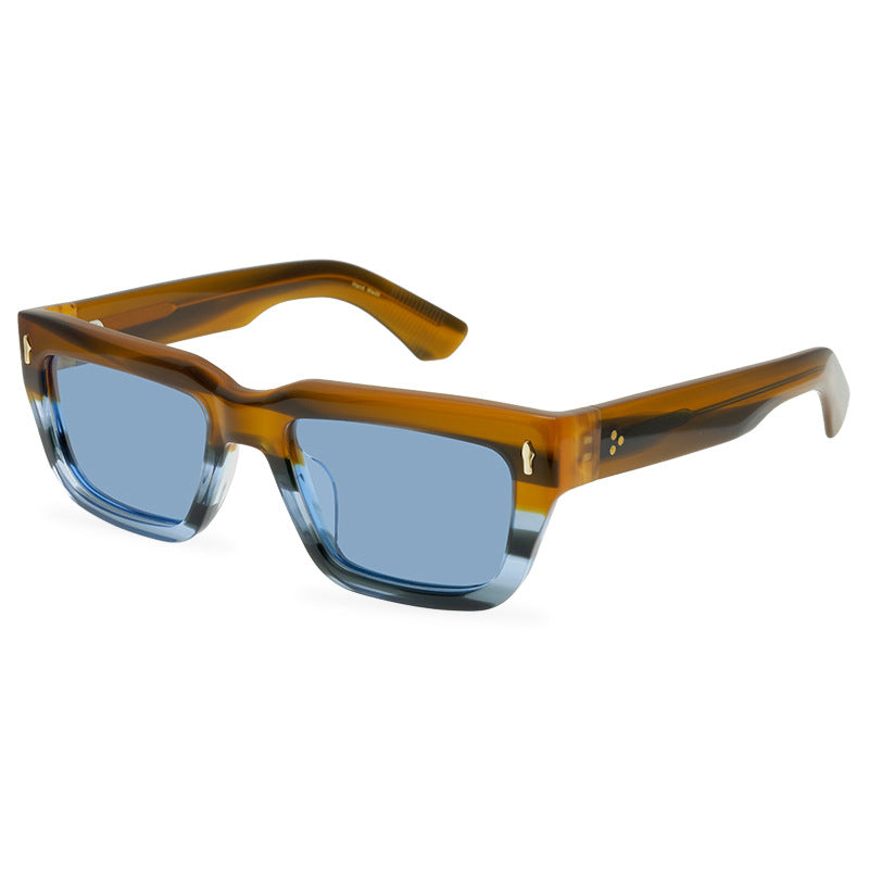 Retro Square Sun Glasses Thick Plate Unisex Glasses Full Rim Frame Sunglasses Trendy All-Match - eyeshions